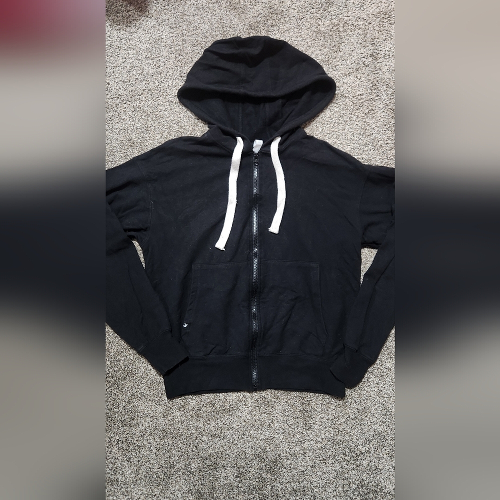 Glyder Black Hoodie with White Drawstrings